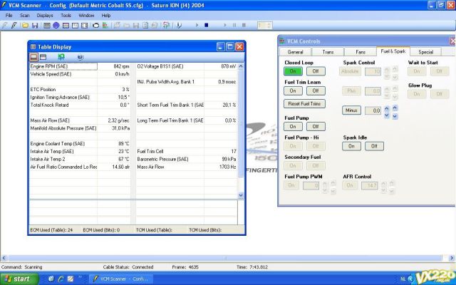 Scanning for fault codes 1